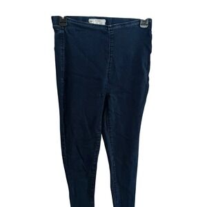 Free People High Waisted Dark Wash Denim Jeans Cut Off Raw Hem Size M